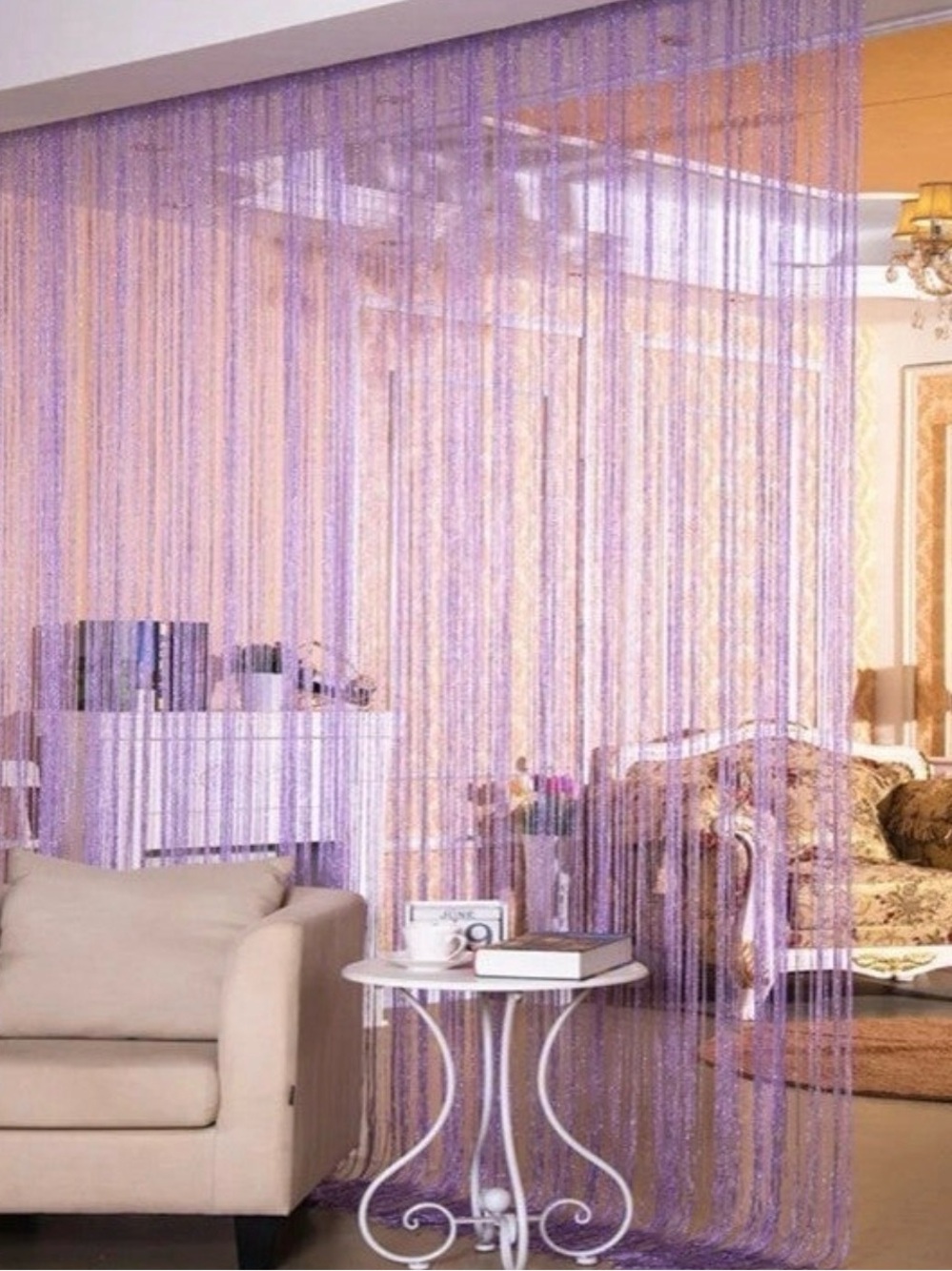 & Other Stories Lavender String Curtain Panel